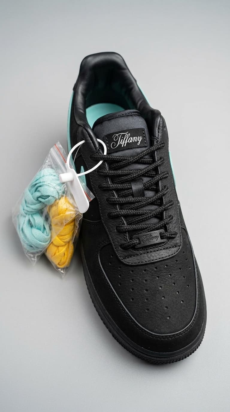 Urban Black & Cyan Stripe Sneakers — view 2