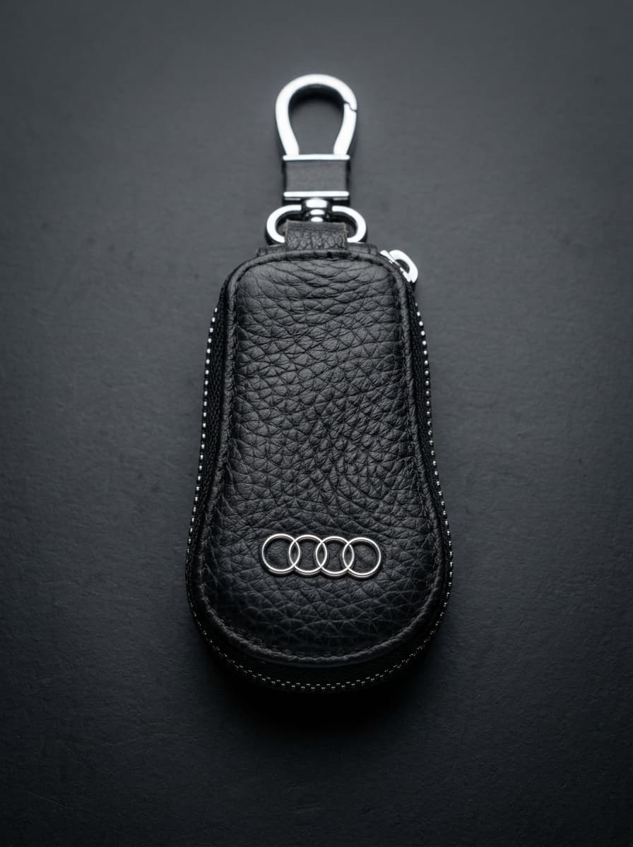 Signature Leather Audi Keychain