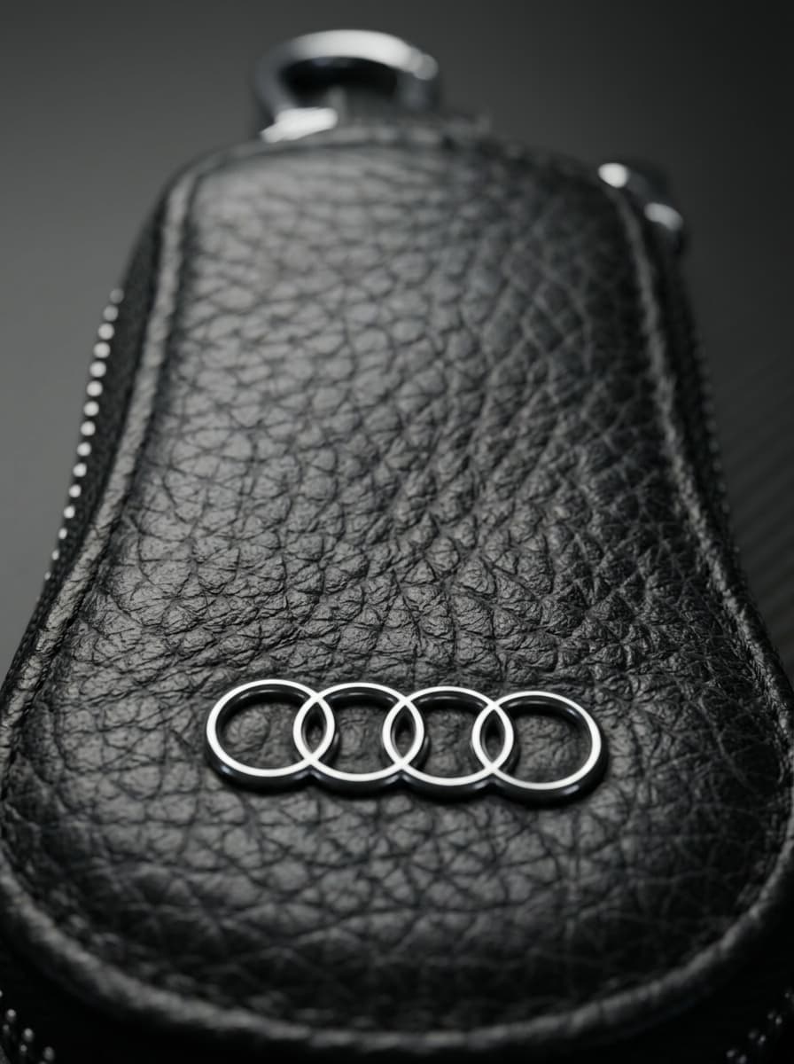 Signature Leather Audi Keychain — view 3