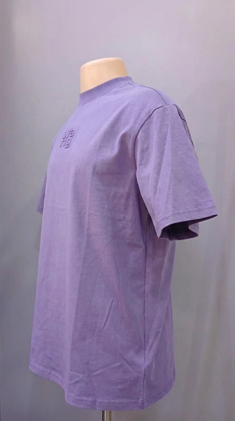 Signature Embossed Lavender Cotton Tee — view 2