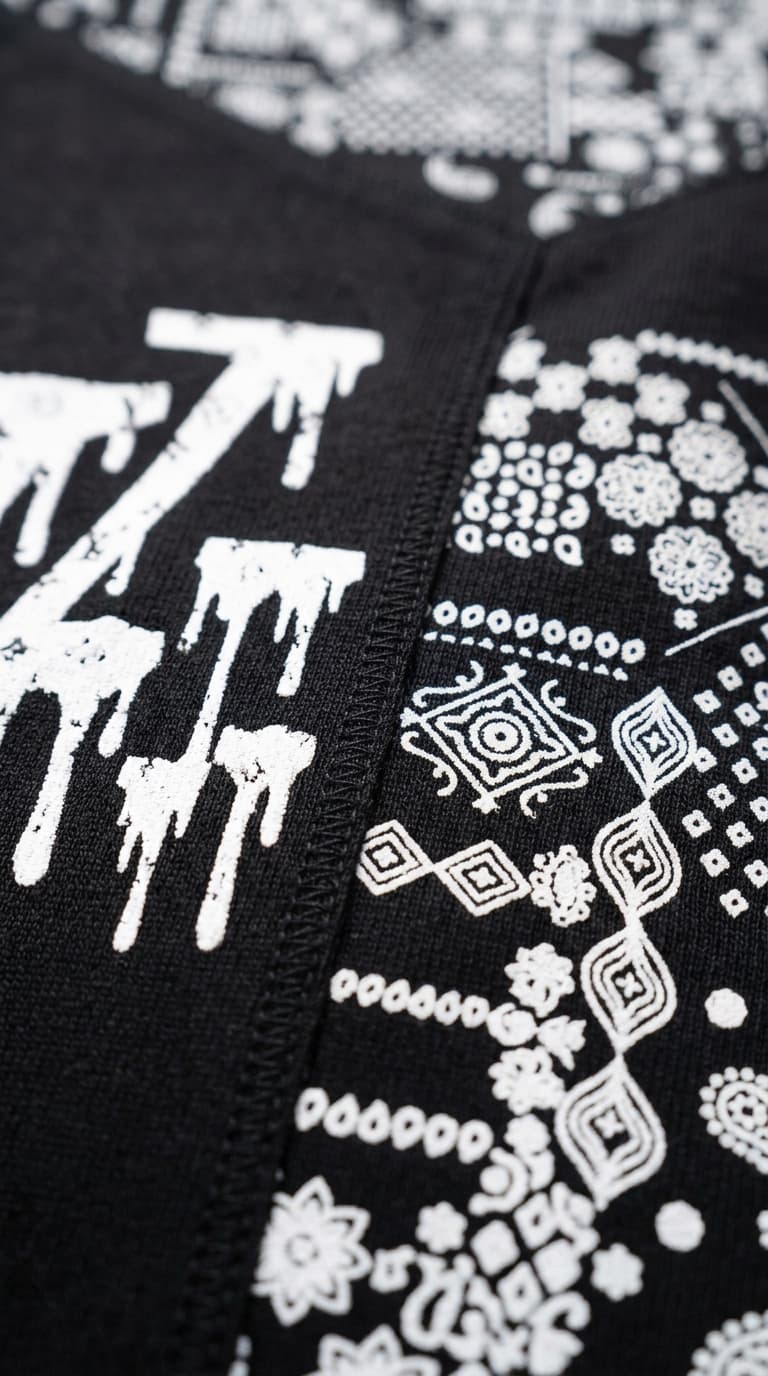 Bandana Motif Dripping Logo Tee — view 3
