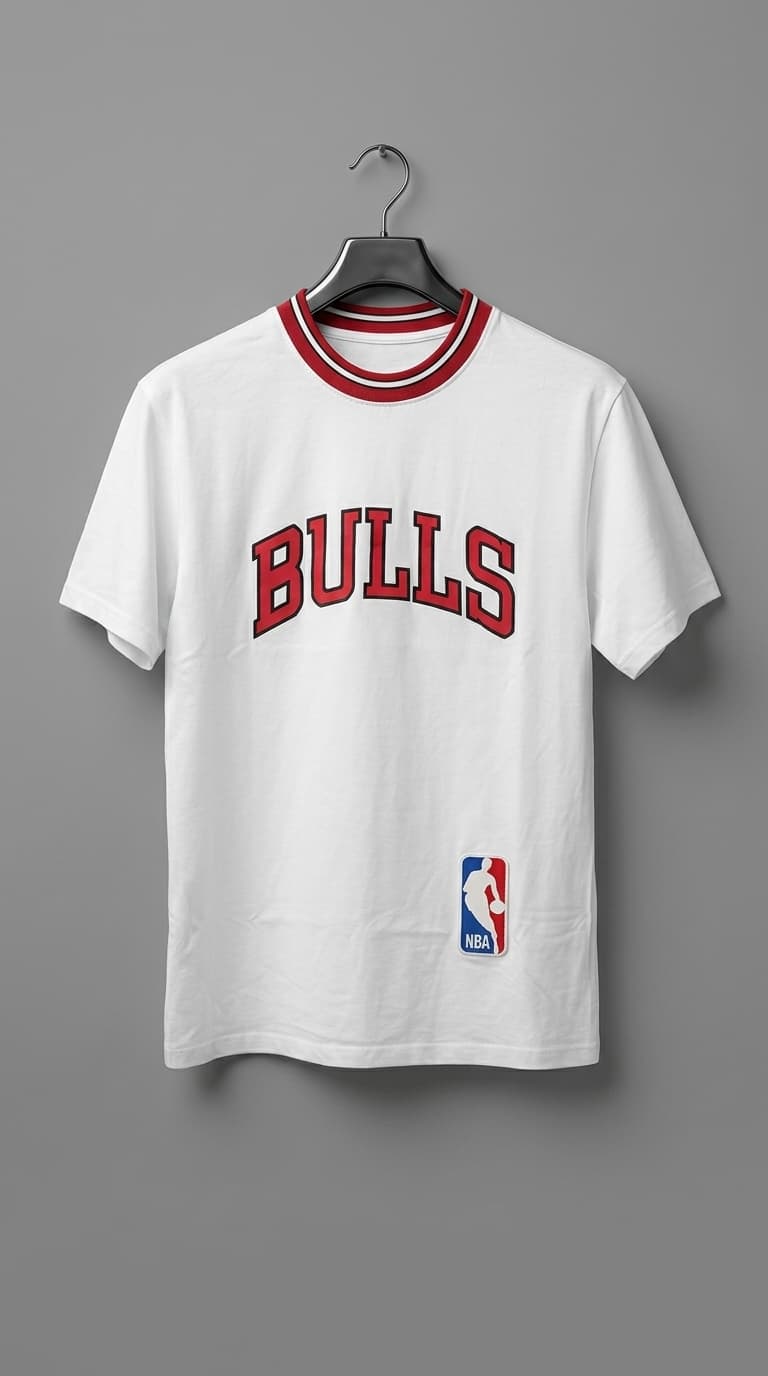 NBA Bulls Striped Collar Tee