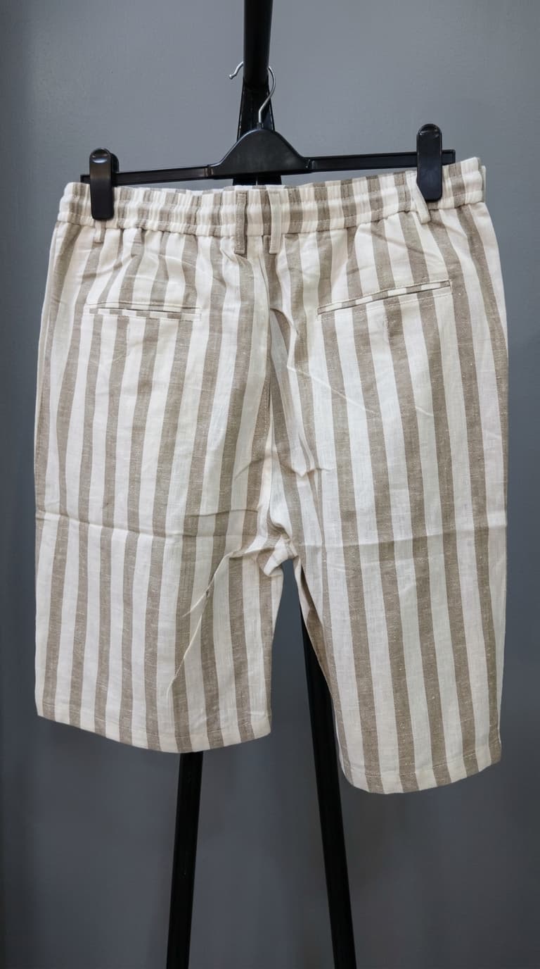 Breton Striped Linen Shorts — view 4