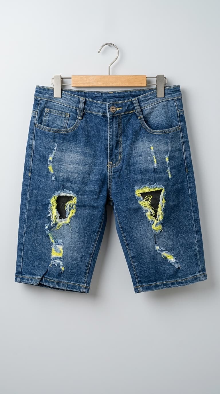 Distressed Denim Shorts