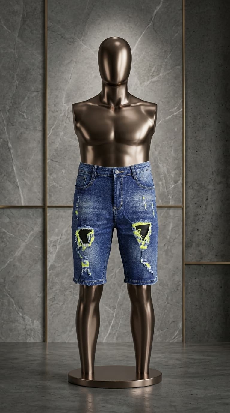 Distressed Denim Shorts — view 4