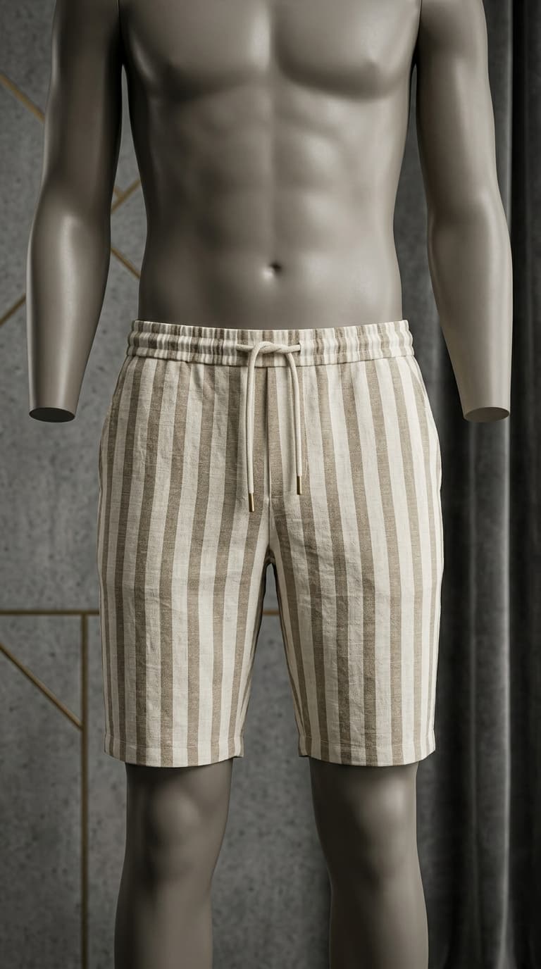 Breton Striped Linen Shorts — view 2