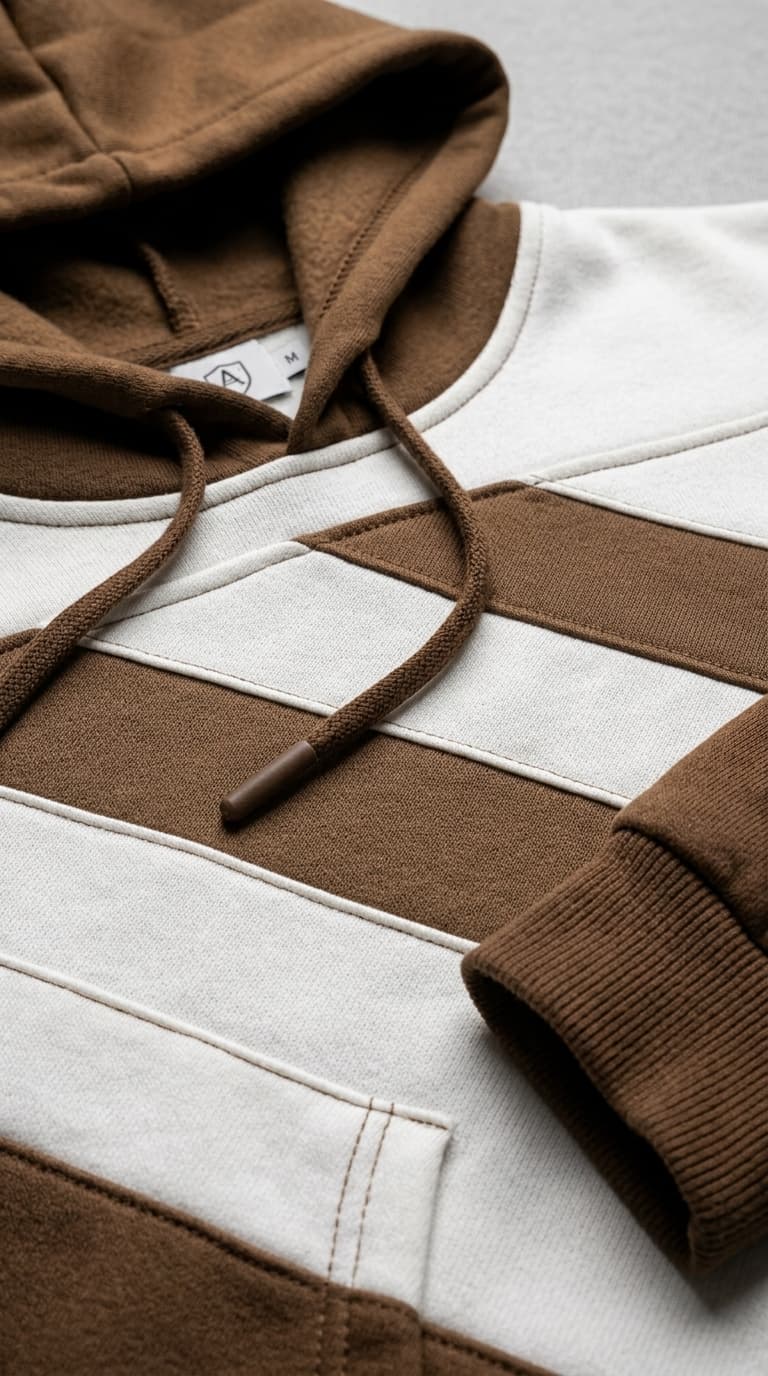Earth Tone Horizontal Striped Hoodie — view 3