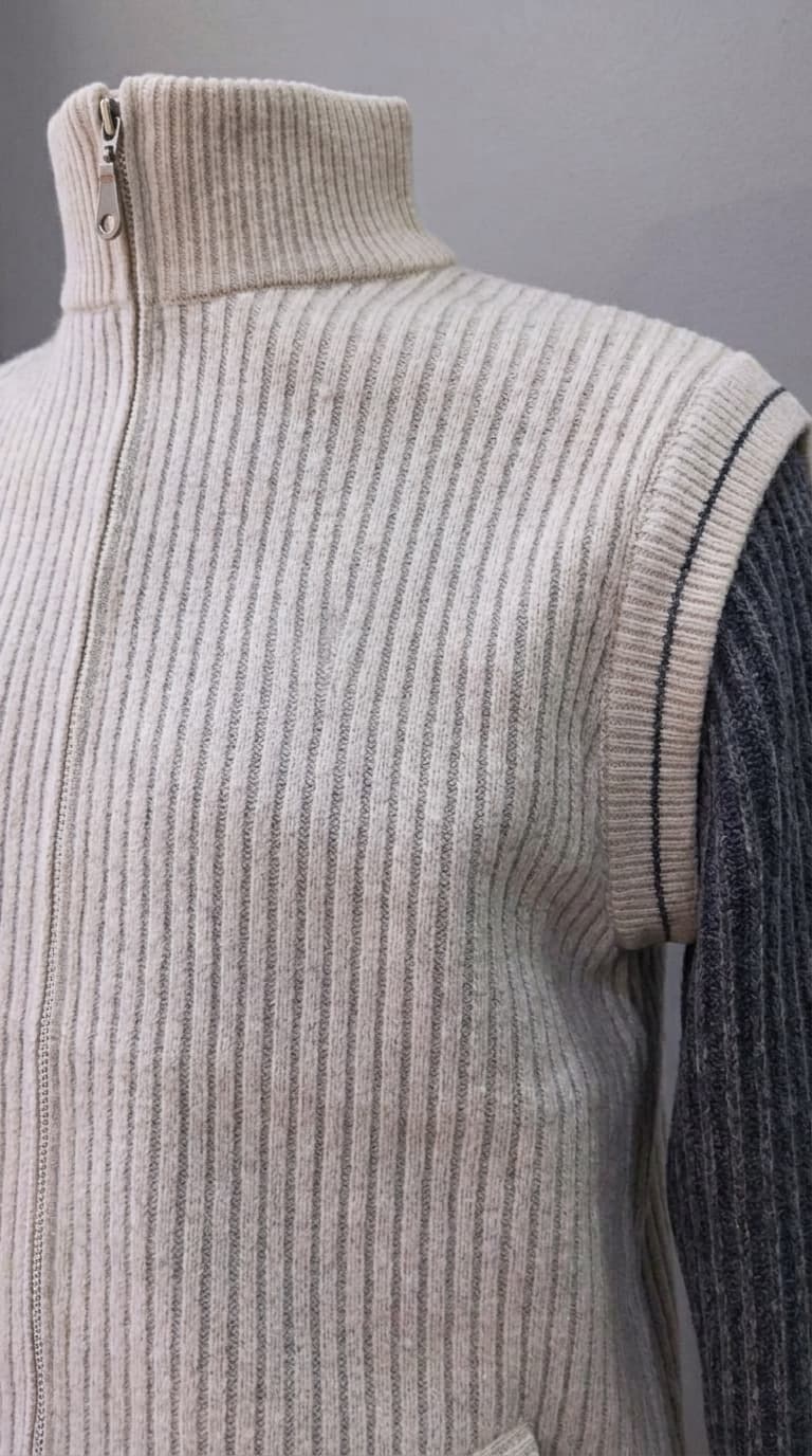 Knit Stripe Sweater Vest & Long-Sleeve Layer — view 2