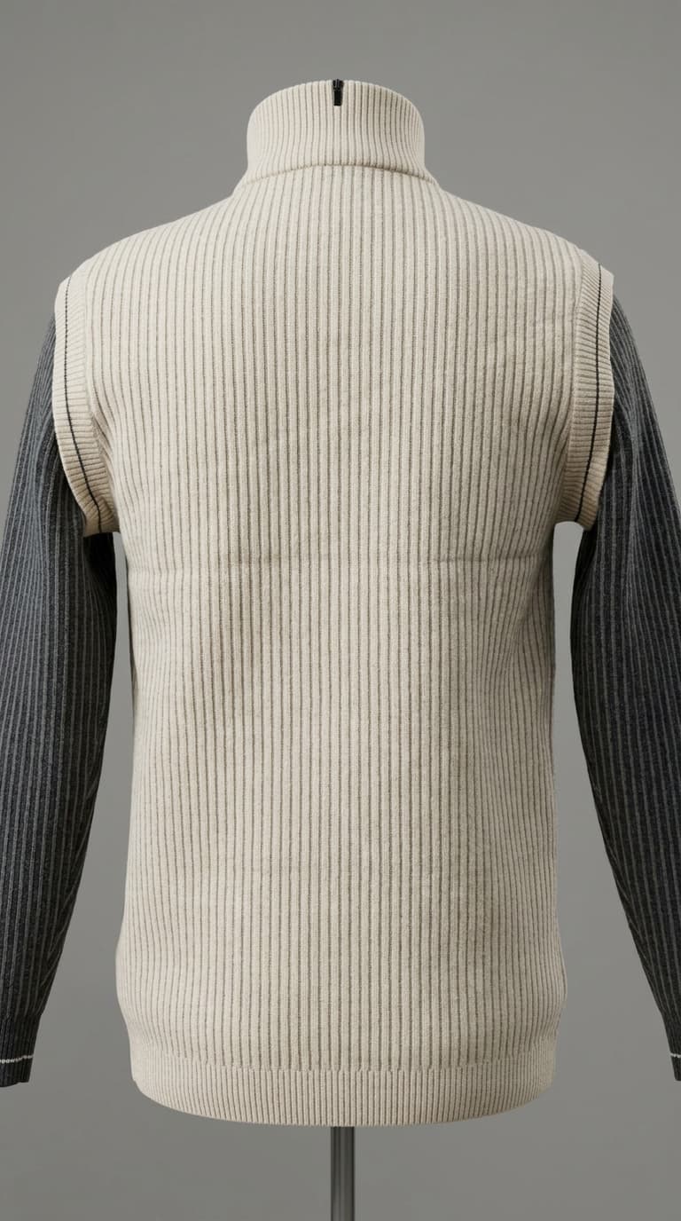 Knit Stripe Sweater Vest & Long-Sleeve Layer — view 3