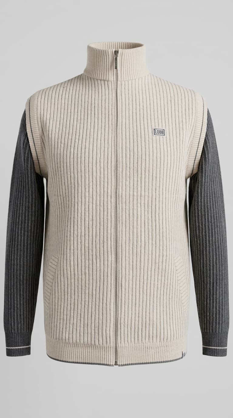 Knit Stripe Sweater Vest & Long-Sleeve Layer