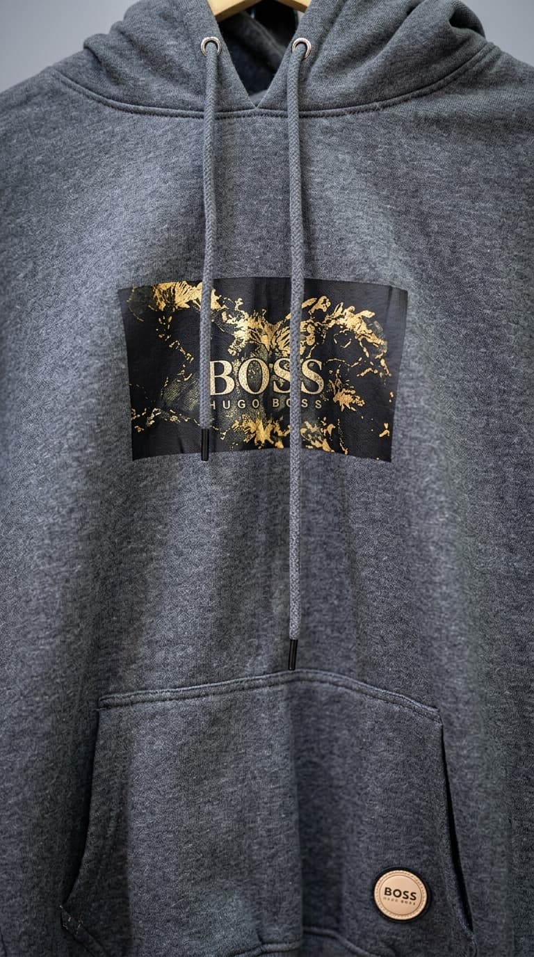 BOSS Gray Graphic Hoodie — view 2