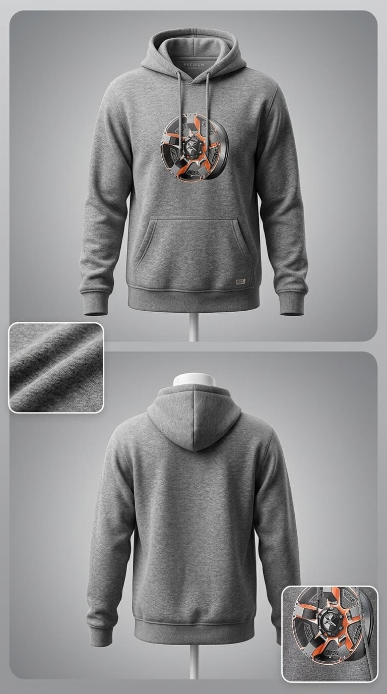 Circular Graphic Grey Hoodie — view 3