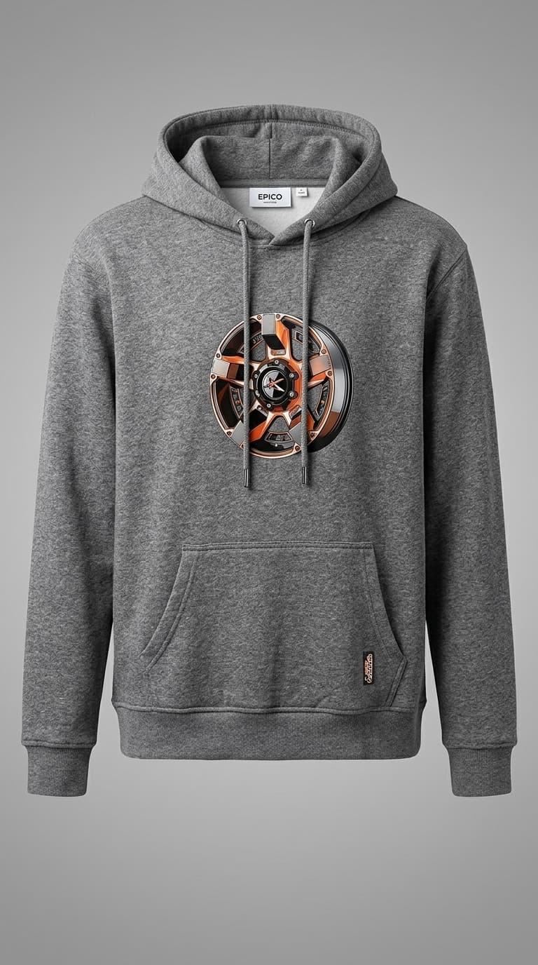 Circular Graphic Grey Hoodie