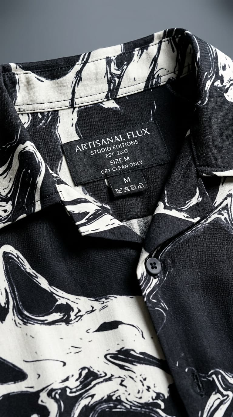 Abstract Monochromatic Short-Sleeve Shirt — view 3