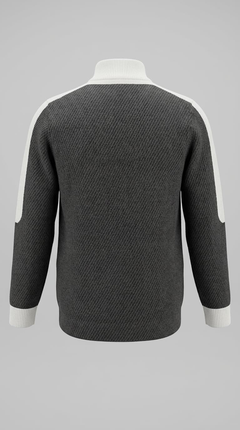 Textured Knit Zip-Up Track Jacket — view 3