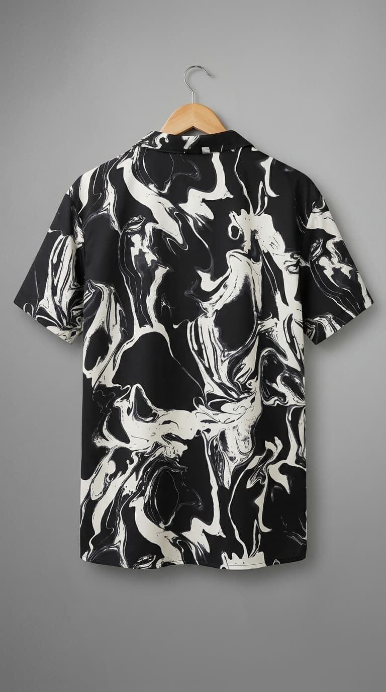 Abstract Monochromatic Short-Sleeve Shirt — view 2