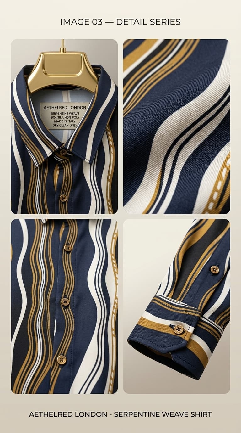 Wavy Vertical Stripe Long-Sleeve Shirt — view 3