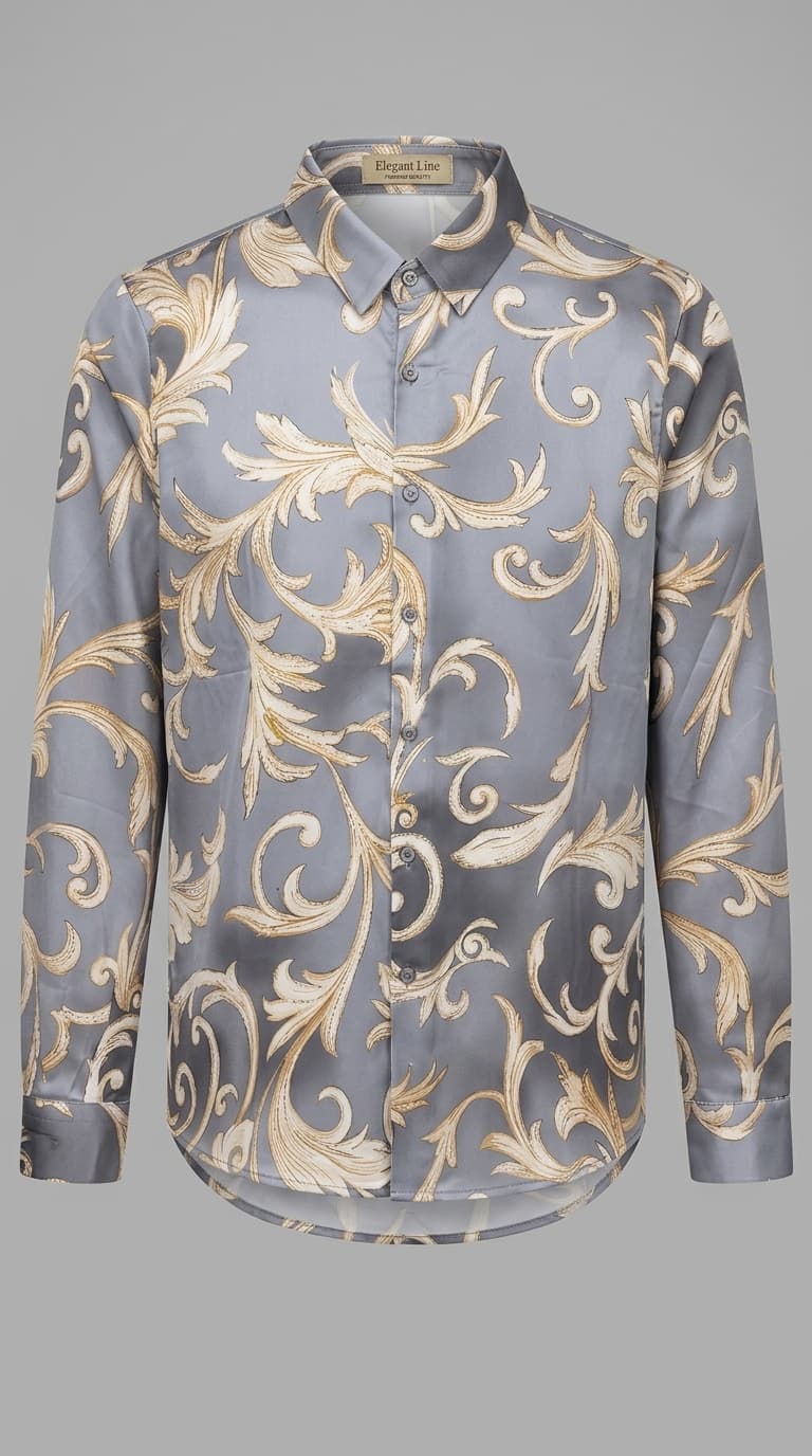 Baroque Gold & Cream Patterned Shirt