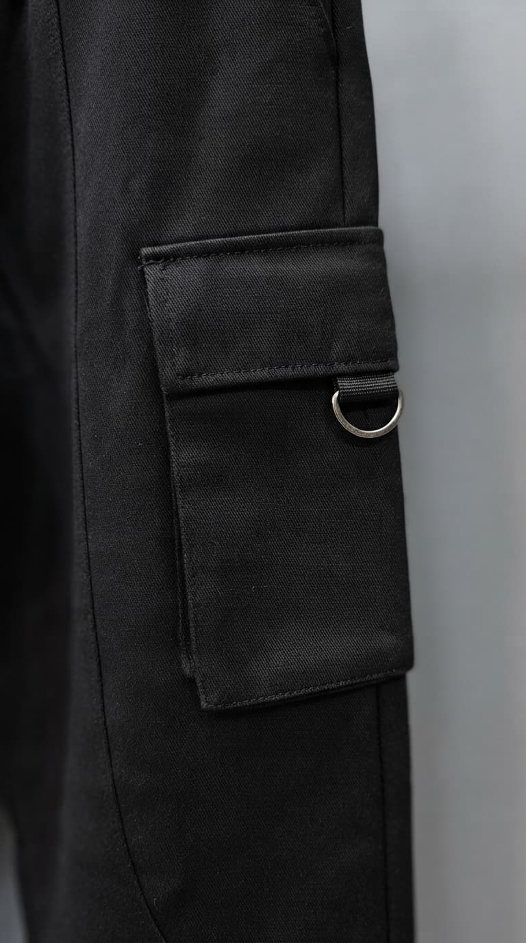 Black Cargo Sweatpants — view 3