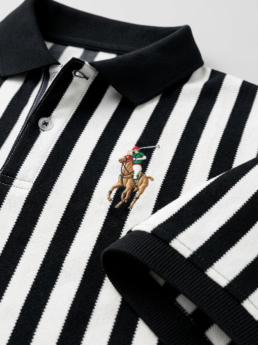 Monochrome Stripe Heritage Polo — view 3