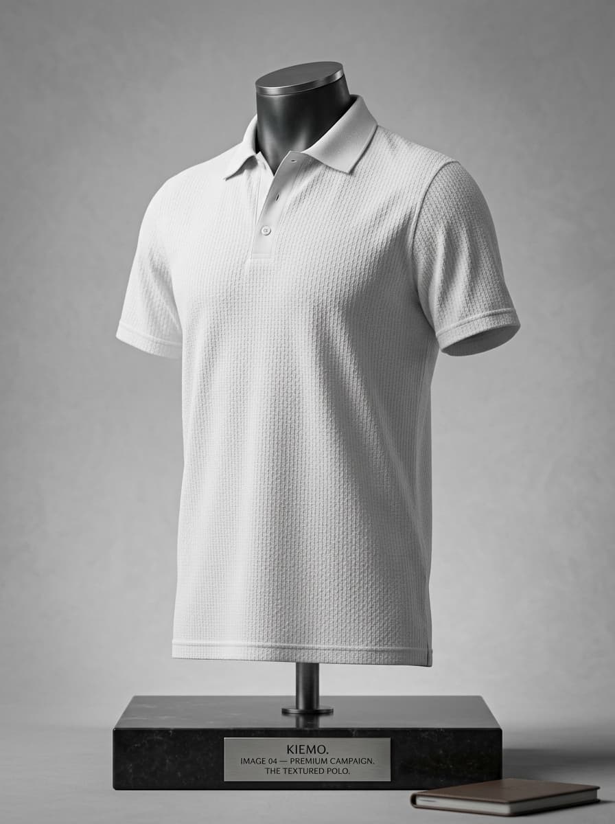 Alabaster Textured Polo — view 3