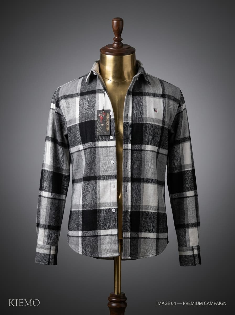 Monochrome Plaid Flannel — view 4