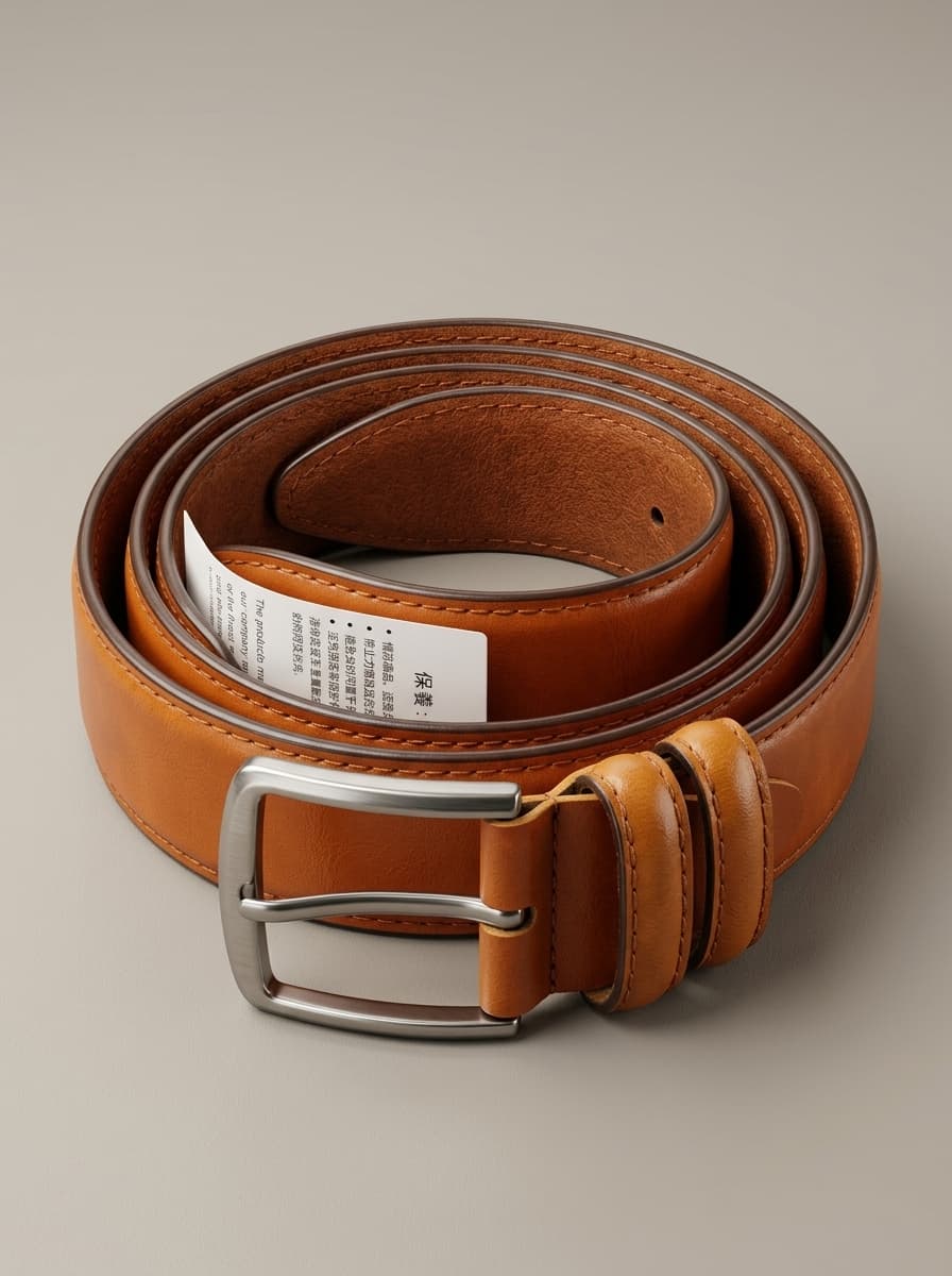 Premium Cognac Leather Belt — view 3