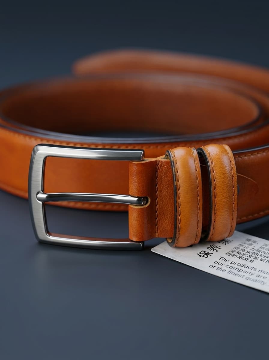 Premium Cognac Leather Belt